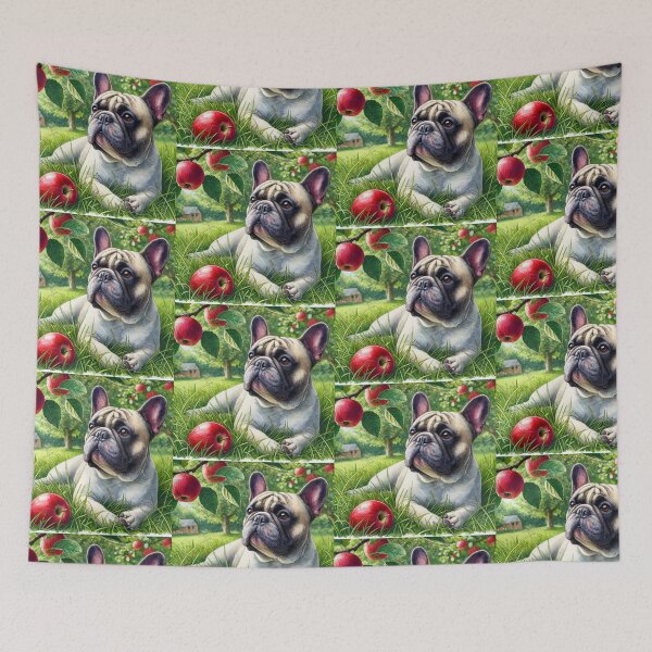 Item preview, french bulldog under apple tree designed and sold by Zelda50.