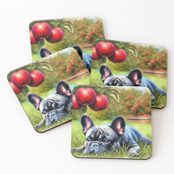 Item preview, french bulldog under apple tree designed and sold by Zelda50.