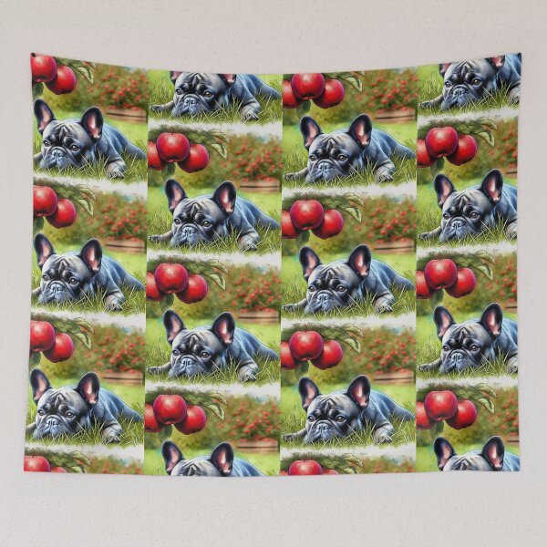 Item preview, french bulldog under apple tree designed and sold by Zelda50.