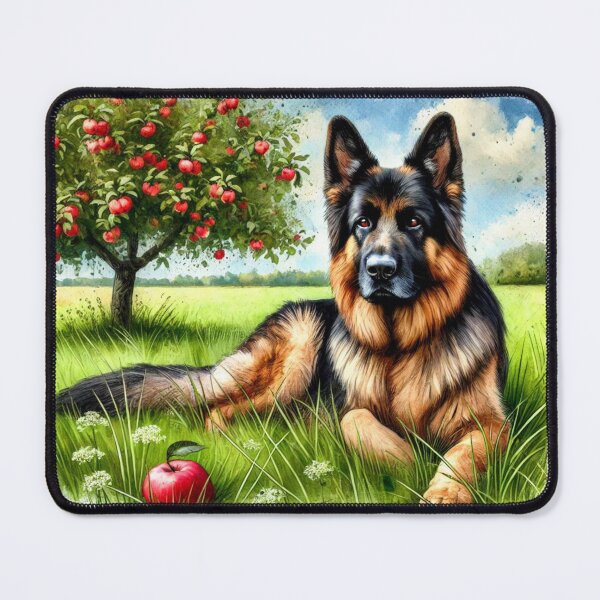 Item preview, German Shepherd dog under apple tree designed and sold by Zelda50.