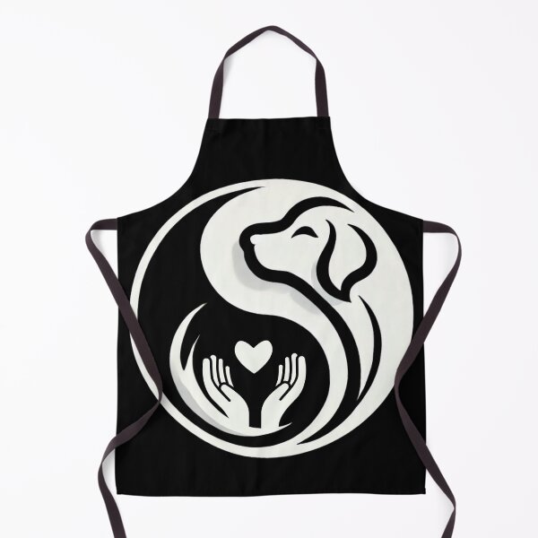 Item preview, Yin Yang Harmony Between Dog and Human on Black Background designed and sold by IceBathDESIGNS.