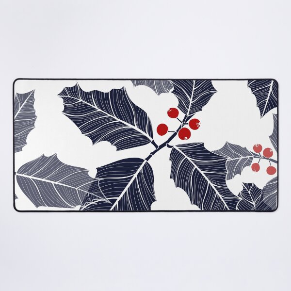 Item preview, Christmas pattern in red and blue with holly leaves, berries. designed and sold by MatyKotiv.