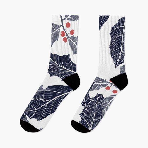 Item preview, Christmas pattern in red and blue with holly leaves, berries. designed and sold by MatyKotiv.