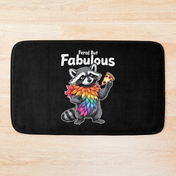 Item preview, Feral But Fabulous Rainbow Raccoon Pizza Humor designed and sold by Designer-Girl.