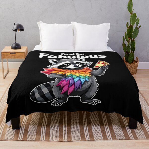 Item preview, Feral But Fabulous Rainbow Raccoon Pizza Humor designed and sold by Designer-Girl.