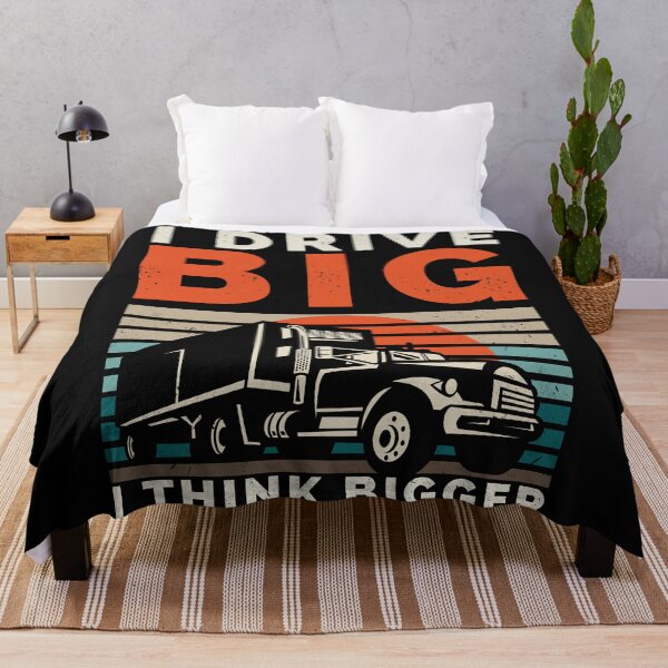 Item preview, I Drive Big I Think Bigger Funny Truck Driver Retro Distressed designed and sold by Anniko Art Studio.