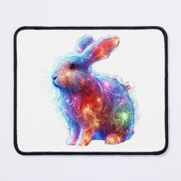 Item preview, Glowing Prism Rabbit – Ethereal Neon Light Animal designed and sold by GloriousArtSKD.