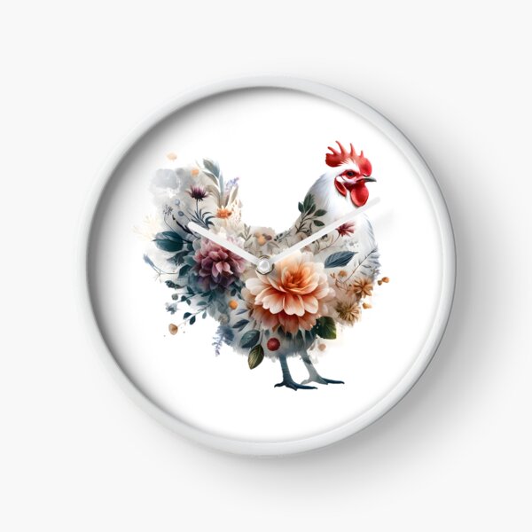 Item preview, Chicken Hen Flowers floral silhouette designed and sold by Dominika Farkašová.