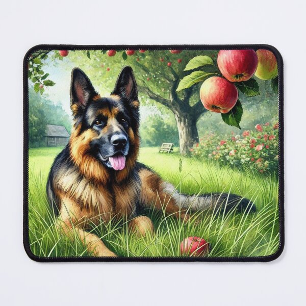 Item preview, German Shepherd dog under apple tree designed and sold by Zelda50.