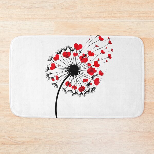 Item preview, Minimalist Valentine's Watercolor Illustrating Black Dandelion With Hearts  designed and sold by Aise06.