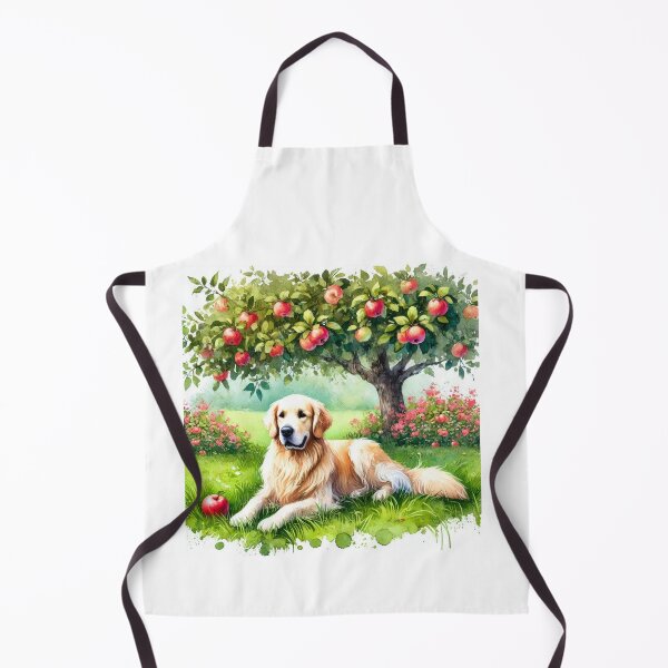 Item preview, Golden Retriever dog under apple tree designed and sold by Zelda50.