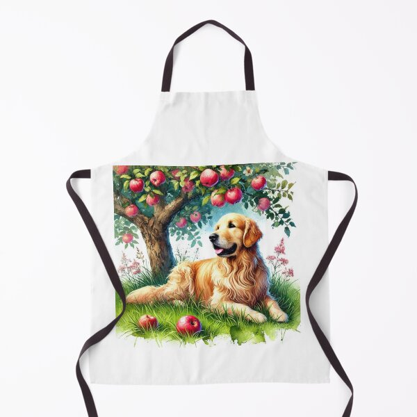 Item preview, Golden Retriever dog under apple tree designed and sold by Zelda50.