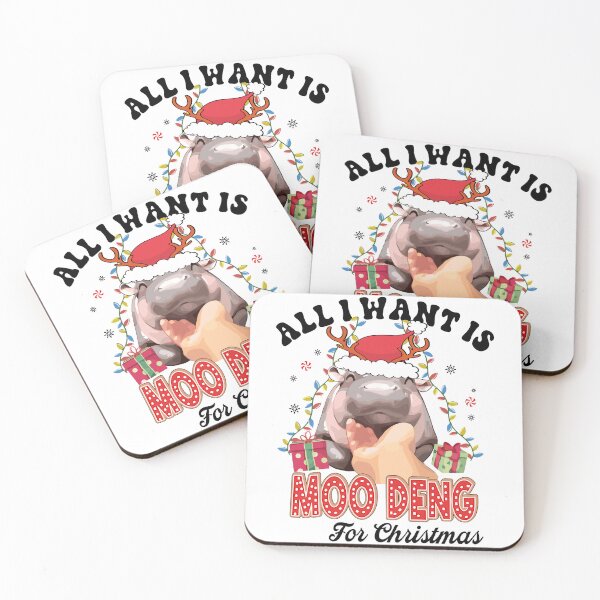 Item preview, All I Want Moo Deng For Christmas Hippopotamus Xmas designed and sold by savecloth.