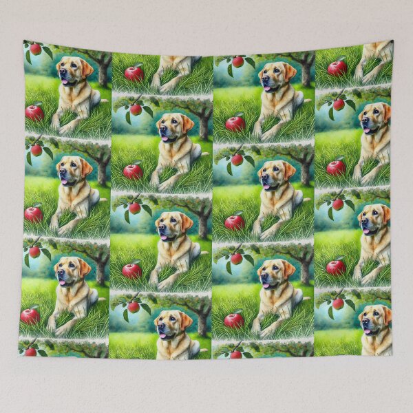 Item preview, Labrador dog under apple tree designed and sold by Zelda50.