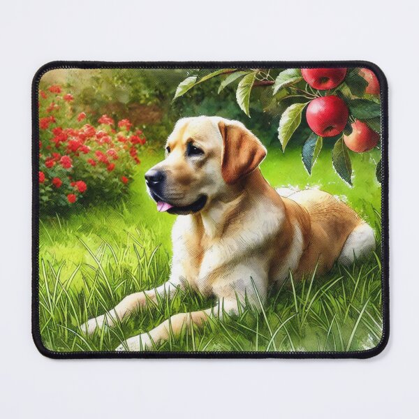 Item preview, Labrador dog under apple tree designed and sold by Zelda50.