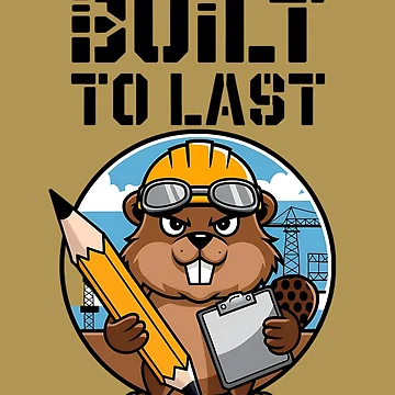 Artwork thumbnail, Built to Last: Rugged Beaver Engineer Design by TeeGrit