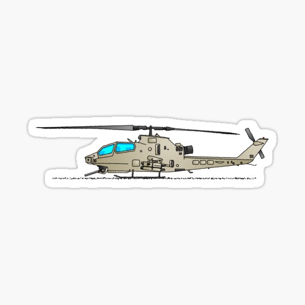 AH-1Z Viper Combat Helicopter Art Sticker