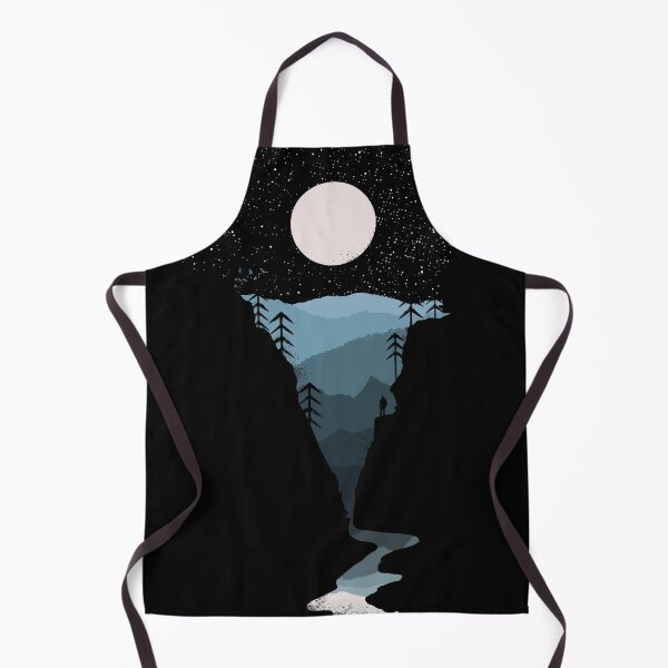 Item preview, Person watching moonlit Landscape with river, forests and layered mountains designed and sold by therocketman.
