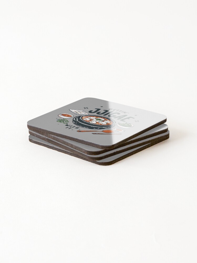 Thumbnail 4 of 5, Coasters (Set of 4), Getting Jjigae With It designed and sold by HowToCanadian.