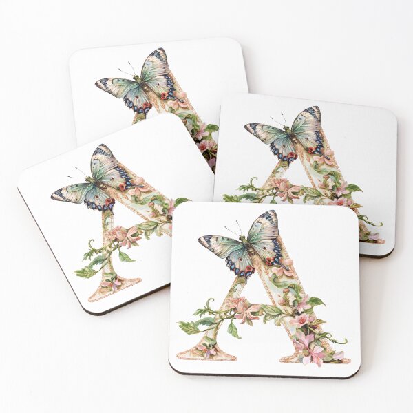Item preview, Floral Letter A: Butterfly Elegance designed and sold by FlyingDreamsArt.