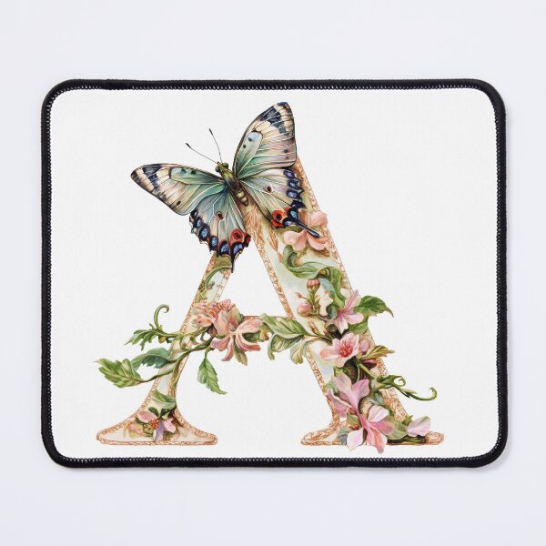 Item preview, Floral Letter A: Butterfly Elegance designed and sold by FlyingDreamsArt.