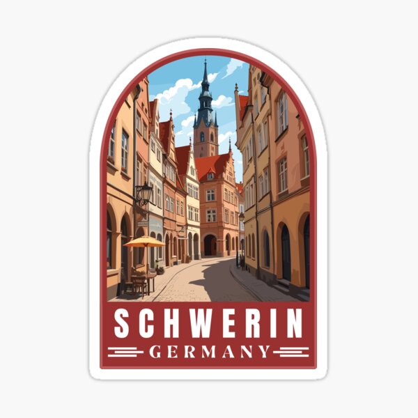 Item preview, Schwerin in Mecklenburg-Vorpommern Germany Vector Travel Emblem designed and sold by MaateoDesign.