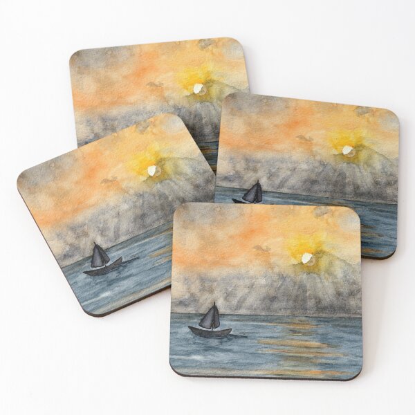 Item preview, seascape at sunset designed and sold by Cacatuart.