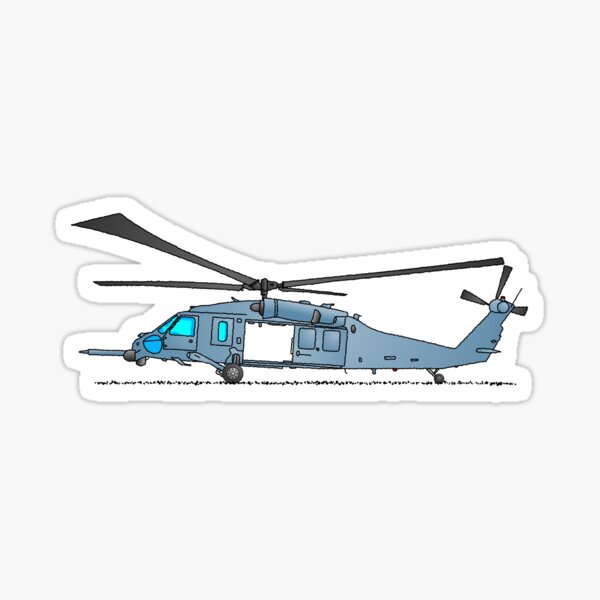 Black Hawk Helicopter Art Sticker