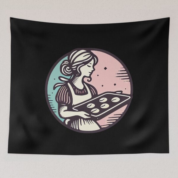 Item preview, Vintage Baker With Cookies Illustration designed and sold by LuminOrb.