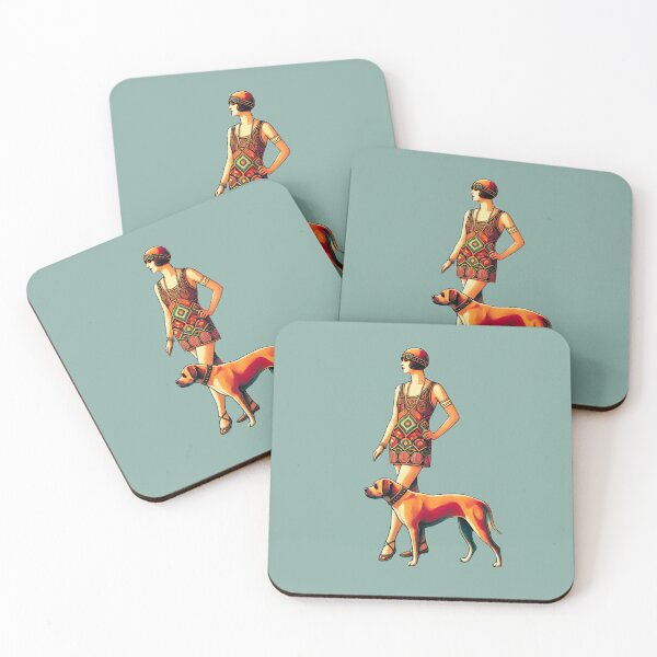 Item preview, Art deco dog at the beach designed and sold by kookycomet.
