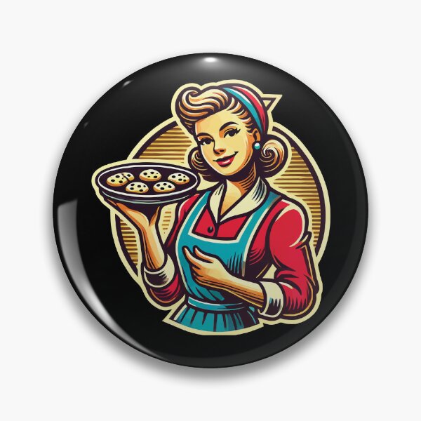Item preview, Retro Baker With Cookies Illustration designed and sold by LuminOrb.