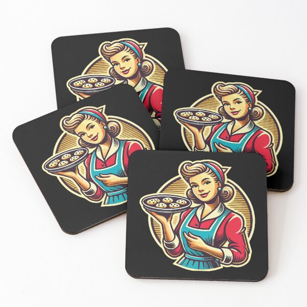 Item preview, Retro Baker With Cookies Illustration designed and sold by LuminOrb.