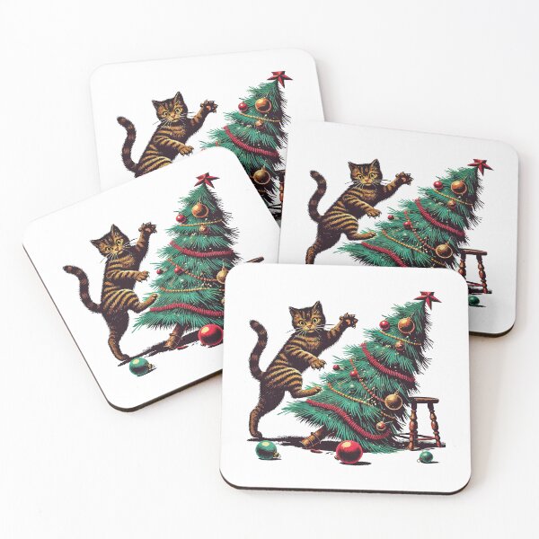 Item preview, Funny Cat Christmas Retro Vintage designed and sold by LuminOrb.