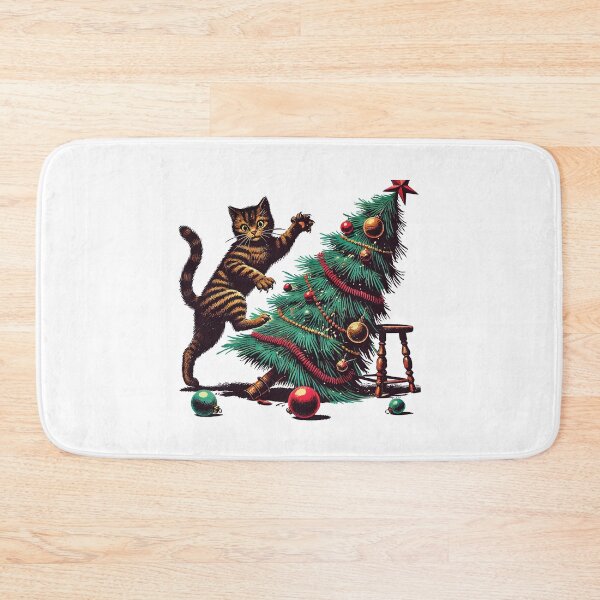 Item preview, Funny Cat Christmas Retro Vintage designed and sold by LuminOrb.