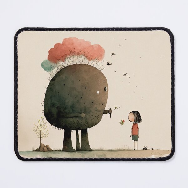 Item preview, Girl and cute monster watercolor designed and sold by obstinator.