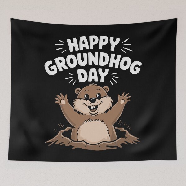 Item preview, Happy Groundhog Day Celebration Groundhog designed and sold by InsanseCreation.