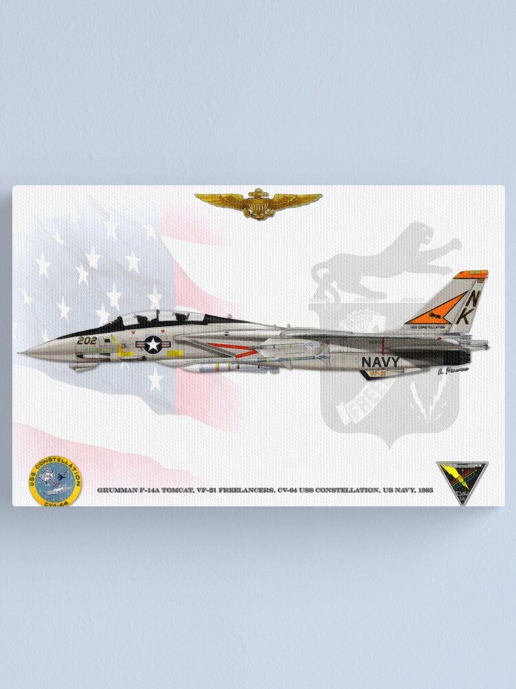 Grumman F 14a Tomcat Vf 21 Freelancers Canvas Print By Ah Aviation Art Redbubble