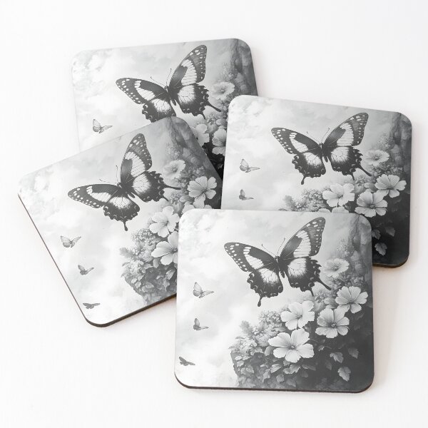 Item preview, Black and white monarch butterfly pencil drawing designed and sold by Pencil-Art.