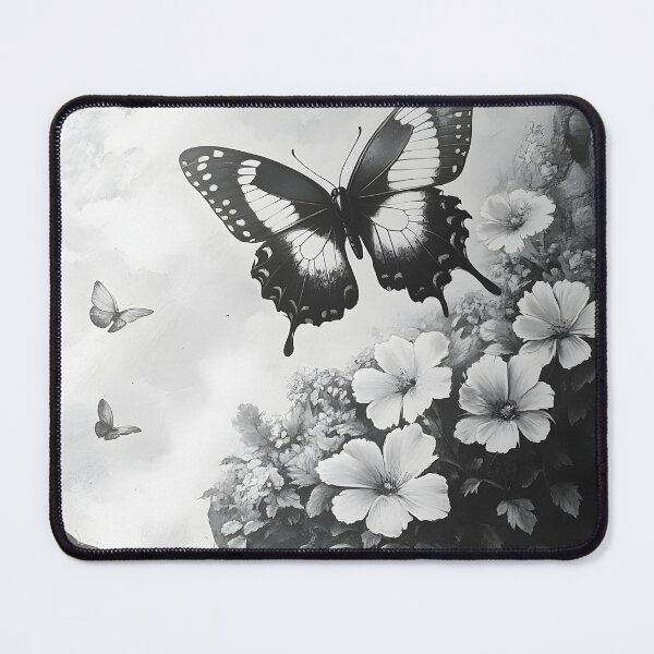 Item preview, Black and white monarch butterfly pencil drawing designed and sold by Pencil-Art.