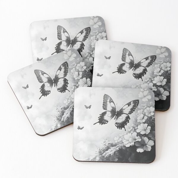 Item preview, Black and white monarch butterfly pencil drawing designed and sold by Pencil-Art.