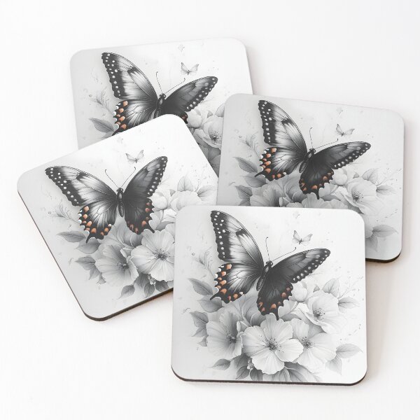 Item preview, Black and white monarch butterfly pencil drawing designed and sold by Pencil-Art.