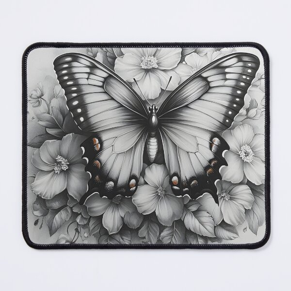 Item preview, Black and white monarch butterfly pencil drawing designed and sold by Pencil-Art.