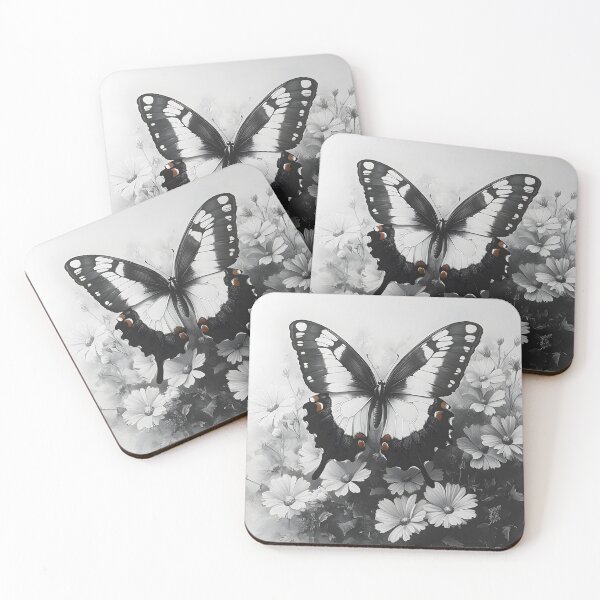 Item preview, Black and white monarch butterfly pencil drawing designed and sold by Pencil-Art.