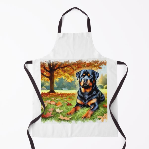 Item preview, Rotweiller dog with autumn leaves designed and sold by Zelda50.