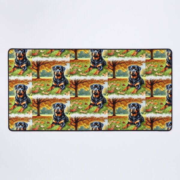 Item preview, Rotweiller dog with autumn leaves designed and sold by Zelda50.