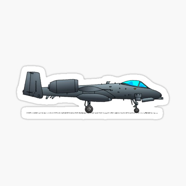 A-10 Thunderbolt II - Warthog Fighter Jet Art Sticker