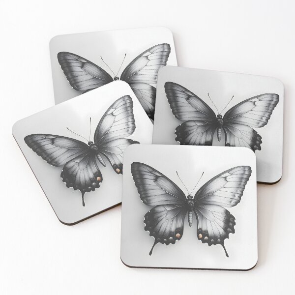 Item preview, Black and white monarch butterfly pencil drawing designed and sold by Pencil-Art.