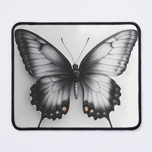 Item preview, Black and white monarch butterfly pencil drawing designed and sold by Pencil-Art.
