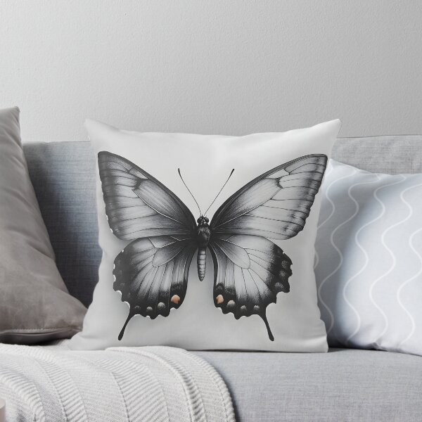 Item preview, Black and white monarch butterfly pencil drawing designed and sold by Pencil-Art.