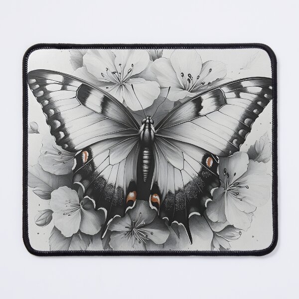 Item preview, Black and white monarch butterfly pencil drawing designed and sold by Pencil-Art.